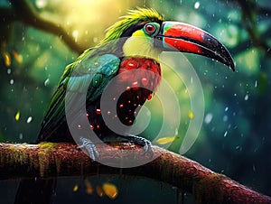 Ai Generated illustration Wildlife Concept of Crimson Rumped Toucanet