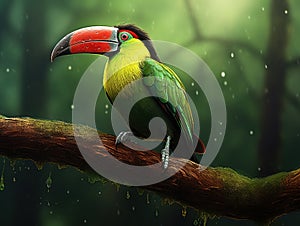 Ai Generated illustration Wildlife Concept of Crimson Rumped Toucanet