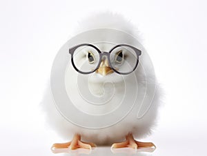 Ai Generated illustration Wildlife Concept of Cute little chicken coming out of a white egg