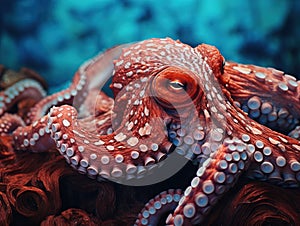 Ai Generated illustration Wildlife Concept of Giant pacific octopus