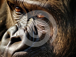 Ai Generated illustration Wildlife Concept of Gorilla (captive)