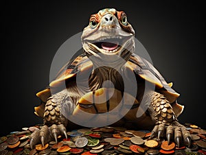 Ai Generated illustration Wildlife Concept of Herman tortoise