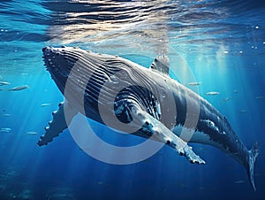 Ai Generated illustration Wildlife Concept of Humpback Whale in Tonga