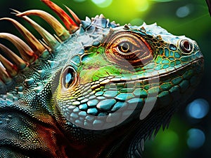 Ai Generated illustration Wildlife Concept of Iguana lizard - reptile