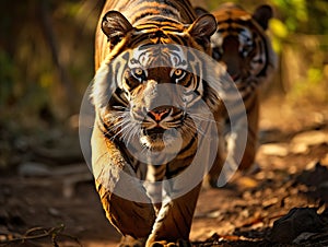 Ai Generated illustration Wildlife Concept of Indian tigers