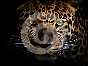 Ai Generated illustration Wildlife Concept of Jaguar face..