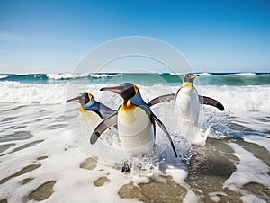 Ai Generated illustration Wildlife Concept of King Penguins