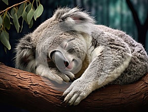 Ai Generated illustration Wildlife Concept of Koala at Lone Pine Sanctuary in Brisbane Australia