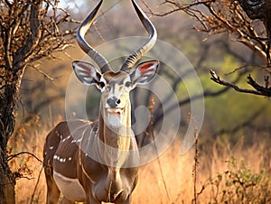 Ai Generated illustration Wildlife Concept of Kudu antelope Kruger National Park South Africa