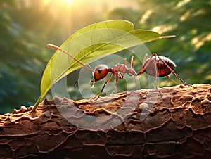 Ai Generated illustration Wildlife Concept of Leafcutter Ant