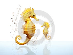 Ai Generated illustration Wildlife Concept of Longsnout seahorse or Slender seahorse