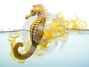 Ai Generated illustration Wildlife Concept of Longsnout seahorse or Slender seahorse