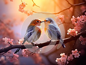 Ai Generated illustration Wildlife Concept of Love Whisper