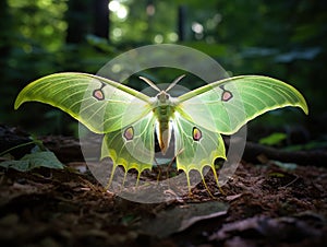 Ai Generated illustration Wildlife Concept of Luna moth