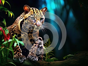 Ai Generated illustration Wildlife Concept of Ocelot