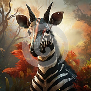 Ai Generated illustration Wildlife Concept of Okapi