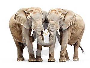Ai Generated illustration Wildlife Concept of Pair of elephants