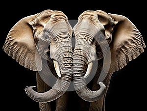 Ai Generated illustration Wildlife Concept of Pair of elephants