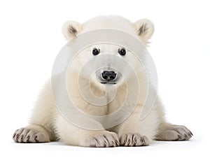 Ai Generated illustration Wildlife Concept of Polar bear cub Ursus maritimus 3 months old