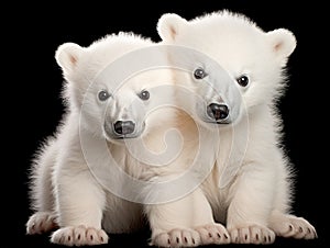 Ai Generated illustration Wildlife Concept of Polar bear cub Ursus maritimus 3 months old