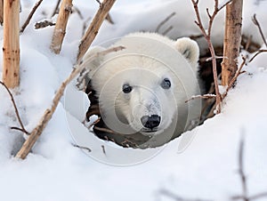 Ai Generated illustration Wildlife Concept of Polar bear (Ursus maritimus) cub