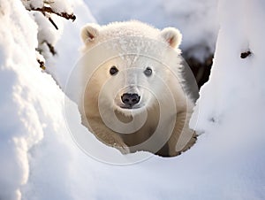 Ai Generated illustration Wildlife Concept of Polar bear (Ursus maritimus) cub