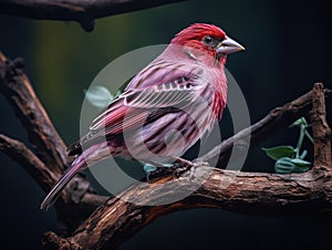 Ai Generated illustration Wildlife Concept of Purple Finch (Carpodacus purpureus)