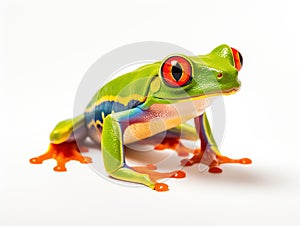 Ai Generated illustration Wildlife Concept of Red-eyed tree frog isolated