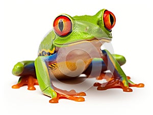 Ai Generated illustration Wildlife Concept of Red-eyed tree frog isolated