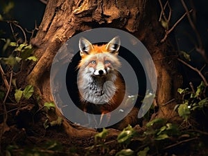 Ai Generated illustration Wildlife Concept of Red fox