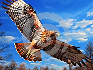 Ai Generated illustration Wildlife Concept of Red Tailed Hawk
