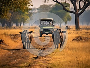 Ai Generated illustration Wildlife Concept of Safari