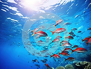 Ai Generated illustration Wildlife Concept of Shoal of Fish