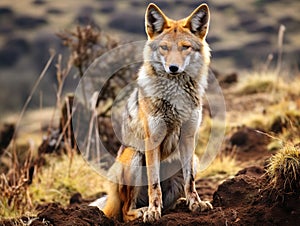 Ai Generated illustration Wildlife Concept of Simien wolf