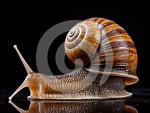 Ai Generated illustration Wildlife Concept of The Snail Slow and Slimey