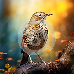 Ai Generated illustration Wildlife Concept of Song Thrush
