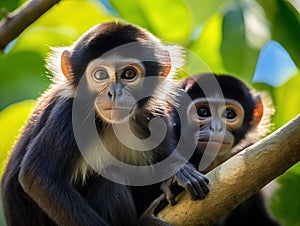 Ai Generated illustration Wildlife Concept of and Spider Monkeys Costa Rica