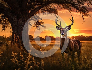Ai Generated illustration Wildlife Concept of Texas Whitetail Deer