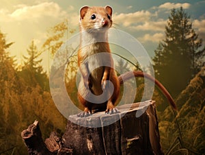 Ai Generated illustration Wildlife Concept of Weasel