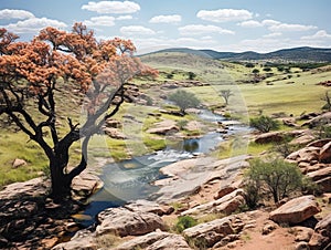 Ai Generated illustration Wildlife Concept of Wichita Mountains National Wildlife Refuge