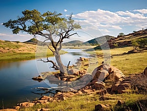 Ai Generated illustration Wildlife Concept of Wichita Mountains National Wildlife Refuge