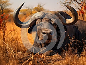Ai Generated illustration Wildlife Concept of of a wild african buffalo