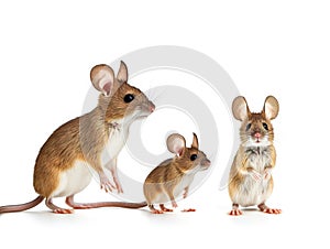 Ai Generated illustration Wildlife Concept of Wild Deer Mice - Peromyscus