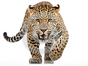 Ai Generated illustration Wildlife Concept of Wild Jaguar Cat Isolated On White