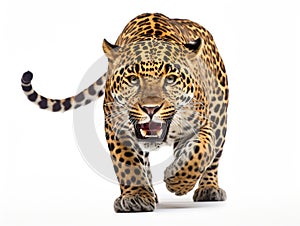 Ai Generated illustration Wildlife Concept of Wild Jaguar Cat Isolated On White