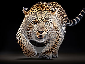 Ai Generated illustration Wildlife Concept of Wild Jaguar Cat Isolated On White