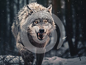 Ai Generated illustration Wildlife Concept of Wolf