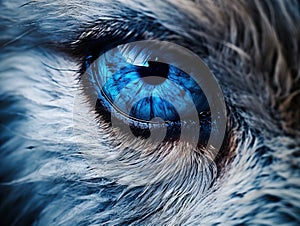 Ai Generated illustration Wildlife Concept of Wolf Eye - Bluer