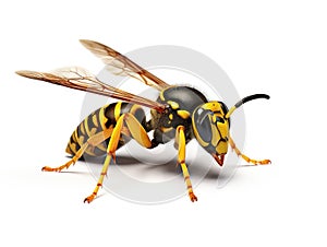 Ai Generated illustration Wildlife Concept of Yellow Jacket Wasp Insect Isolated on White