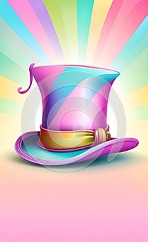 AI generated illustration of a wizard multicolor tophat